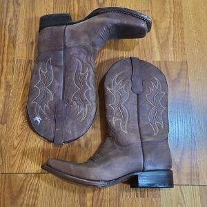 Circle G by Distressed Leather Cowboy Boots Size 8.5